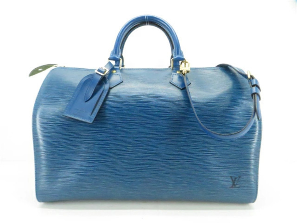 LOUIS VUITTON Speedy Handbag Epi Leather Toledo Blue